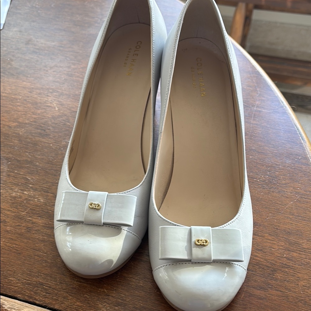 Cole Haan Women's White Bow Pumps